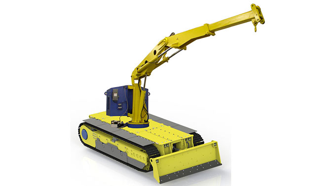 KNUCKLE KRANE WITH CRAWLER BASE   VERSATILE BOOM TRUCK FOR ROUGH TERRAIN