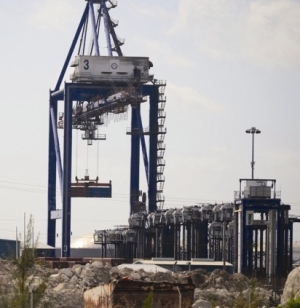 Freeport Container Port Crane damaged by blaze