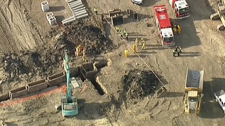 Construction worker winched to safety after fall in Melbourne’s north
