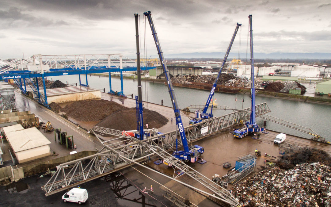 MSG Krandienst GmbH Grove GMK All Terrain Mobile Cranes execute an impressive lift in Germany