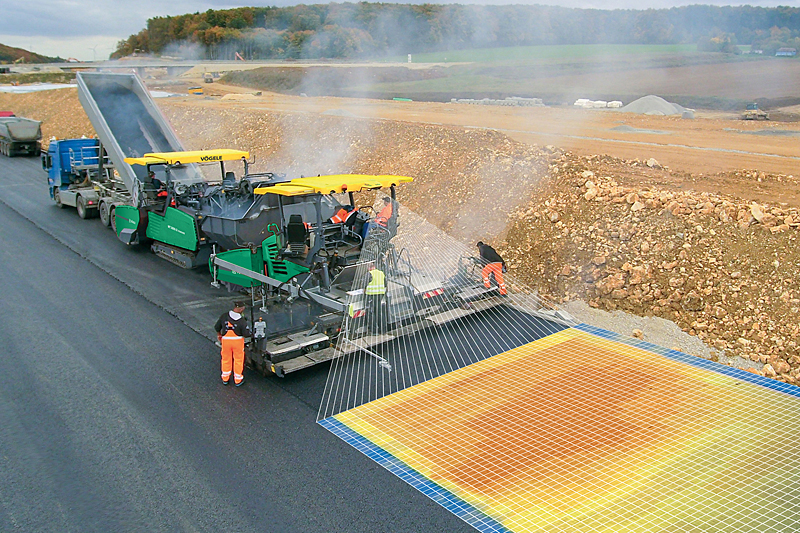 VÖGELE RoadScan, a contactless temperature-measurement system, makes paving quality measurable and verifiable