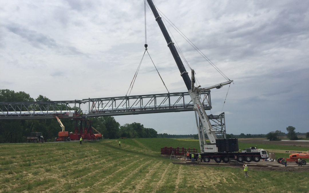 Amquip’s Grove GMK7550 All Terrain crane in Action.