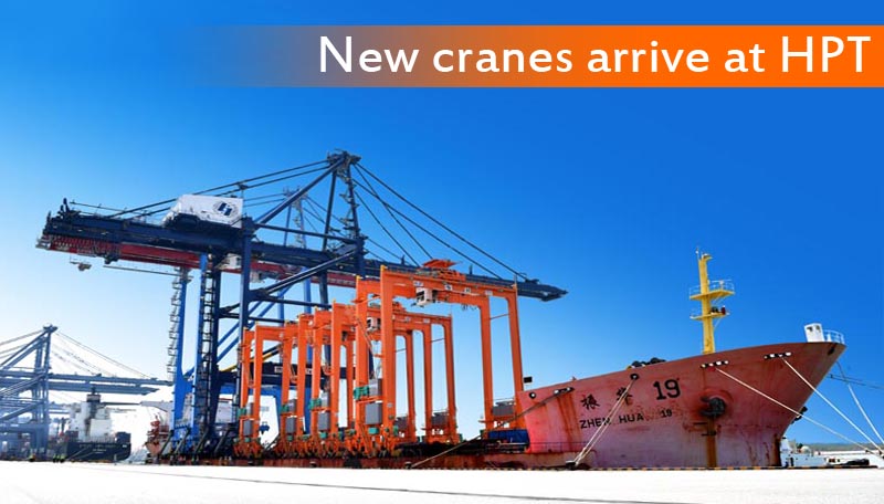 Hutchison Ports Thailand Takes Delivery of a super-post-Panamax crane and four hybrid rubber tired gantry cranes