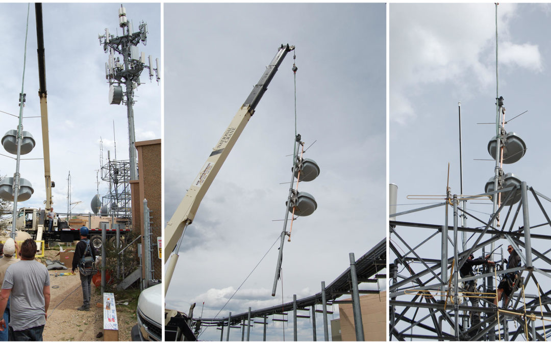 KPCW uses a National Crane Boom Truck to upgrade antenna.