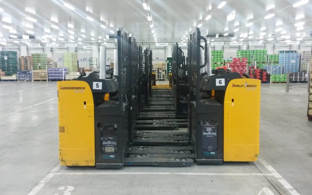 First European All-hydrogen powered Jungheinrich forklift fleet on display for the warehouse logistics industry