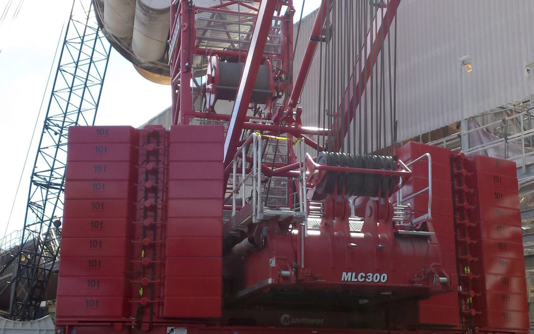 W.O. Grubb’s Manitowoc MLC300 navigates soft soil and tight quarters to complete kiln lift