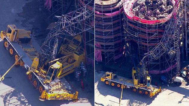 LATTICE BOOM TRUCK CRANE COLLAPSES AT EXXON MOBIL REFINERY IN TORRANCE, CALIFORNIA