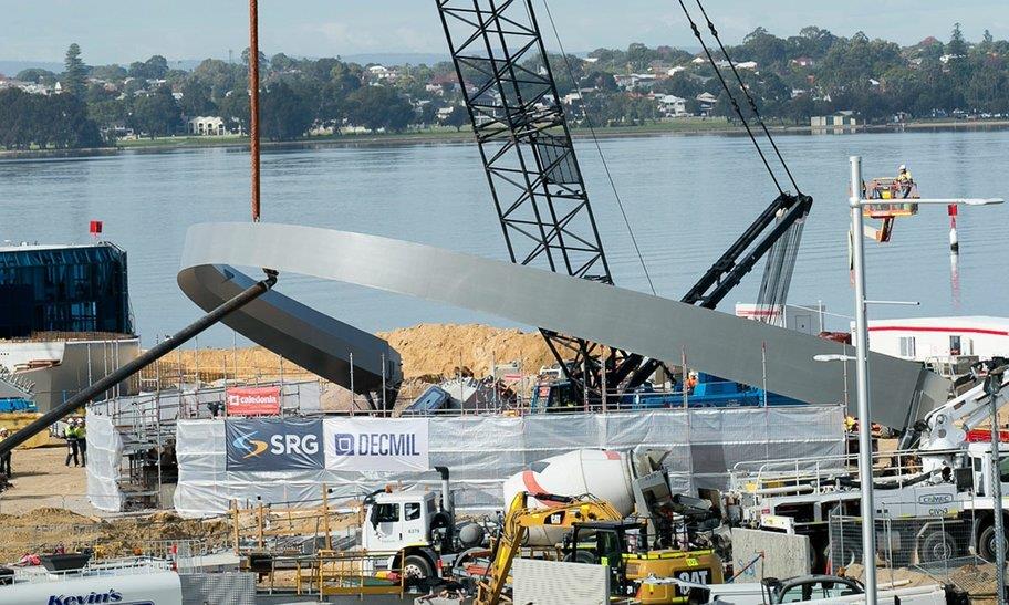 Elizabeth Quay in Perth Australia time lapse footage construction start to finish