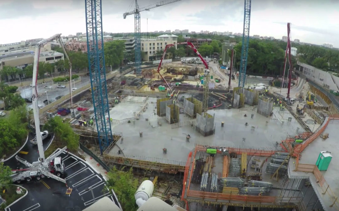 TimeLapse Video of Putzmeister Truck-Mounted Concrete Boom Pumps in Action on Moriaty led project in S Florida