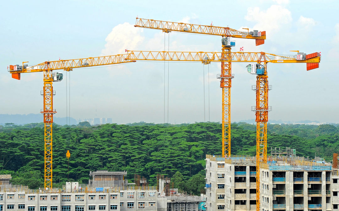 10 Potain MCT 385 tower cranes assist in Singapore’s prefabricated housing construction