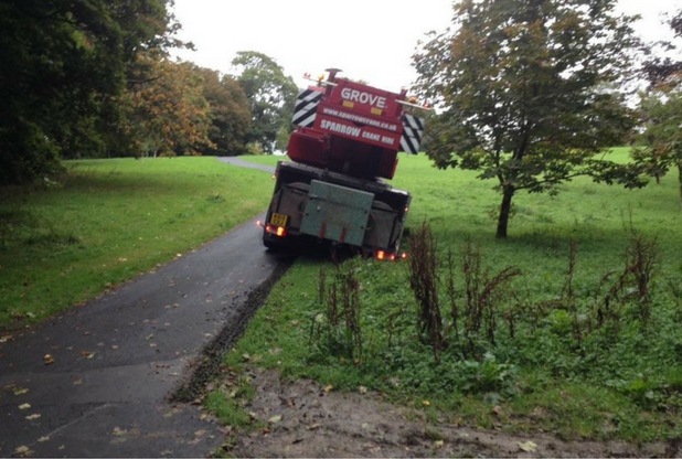 Cheeky Commenting on a Sparrow Crane Hire Grove All terrain marooned in Wales for 48 hours