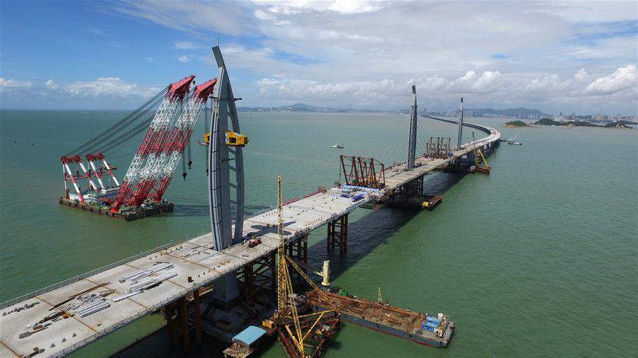 Major construction of world’s longest cross-sea bridge completed
