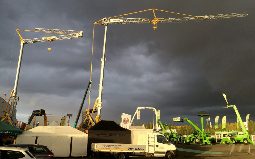 Potain Hup 32-27 and Igo M 14 Self Erecting Tower cranes displayed at Artibat 2016, France