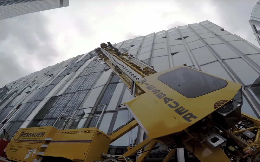 Official Liebherr video of a Wiesbauer owned MK 140 truck mounted tower crane in action