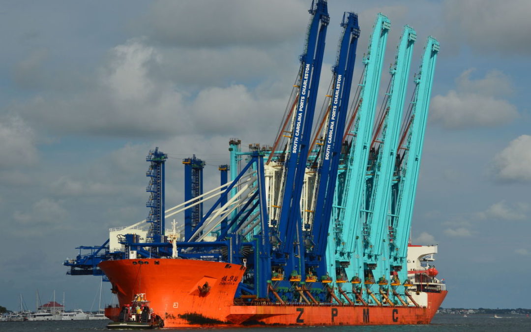 New Port of Charleston $27m ZPMC super post Panamax Cranes will be commissioned Wednesday
