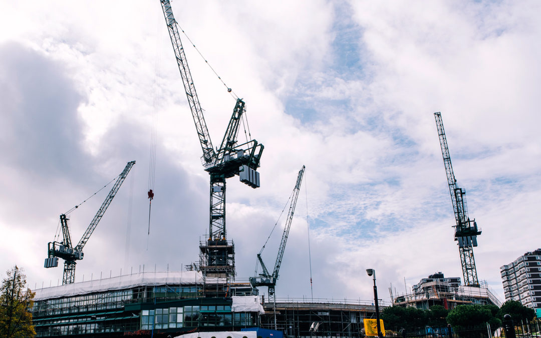 Potain MR 608 Luffing Tower Cranes in play at Wimbledon