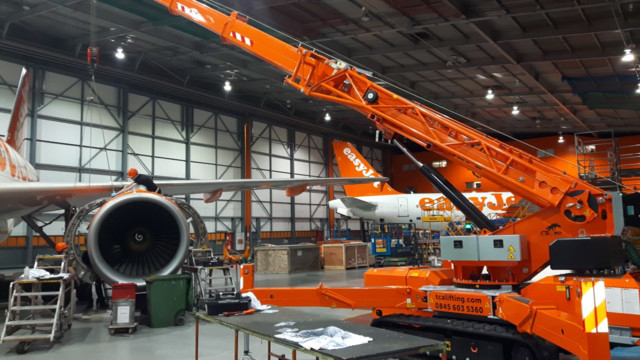 Mini Crane specialists TCA Lifting, sell 7.5t Spider Crane to Europe’s leading short-haul airline