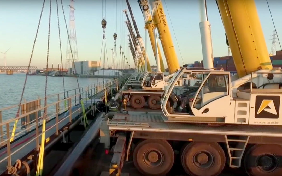 14 Grove All Terrain Mobile Cranes complete multi-crane lift for industrial plant project in Antwerp