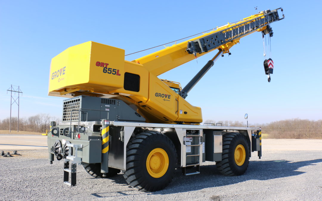 Grove is introducing a 55-ton US GRT655 Rough Terrain Crane at CONEXPO 2017
