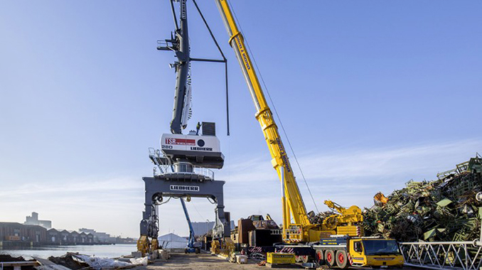 Liebherr LTM 1500-8.1 All Terrain operated by Ulferts & Wittrock assembles Liebherr LPS 280 crane in Germany