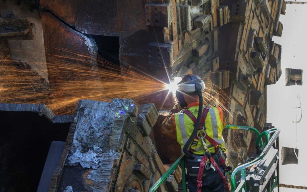Crews are disassembly Bertha, the massive tunnel-boring machine in Seattle