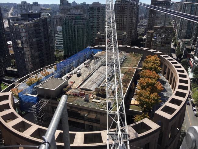 Terex CTL 430-24 Luffing Jib Tower Crane right fit for library reconstruction project in Vancouver