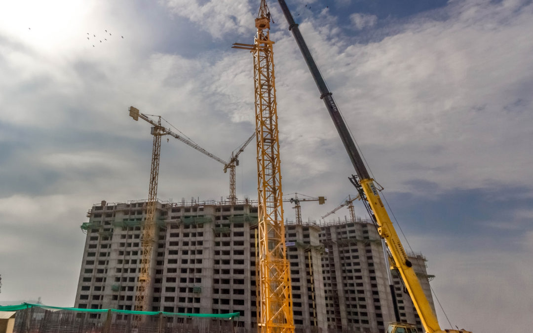 Potain Tower cranes working at the Athletes’ Village at venue for 2019 Pan American Games