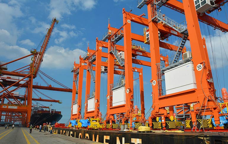 ICTSI takes delivery of four Mitsui Li-ion Hybrid Rubber Tire Gantry Cranes