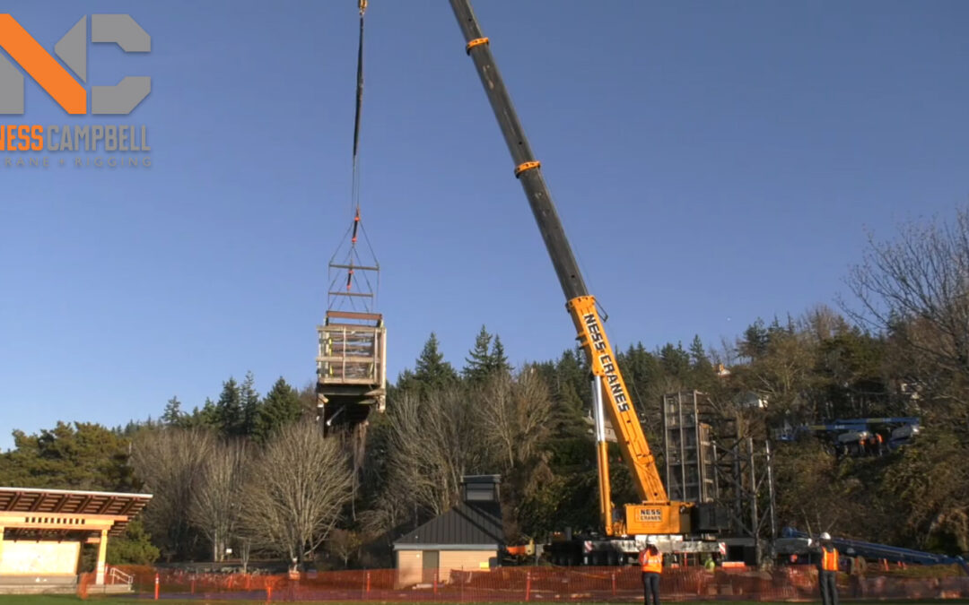 Ness Campbell Crane & Rigging Liebherr All Terrain removing Bridge in Washington in Cool Time Lapse Video